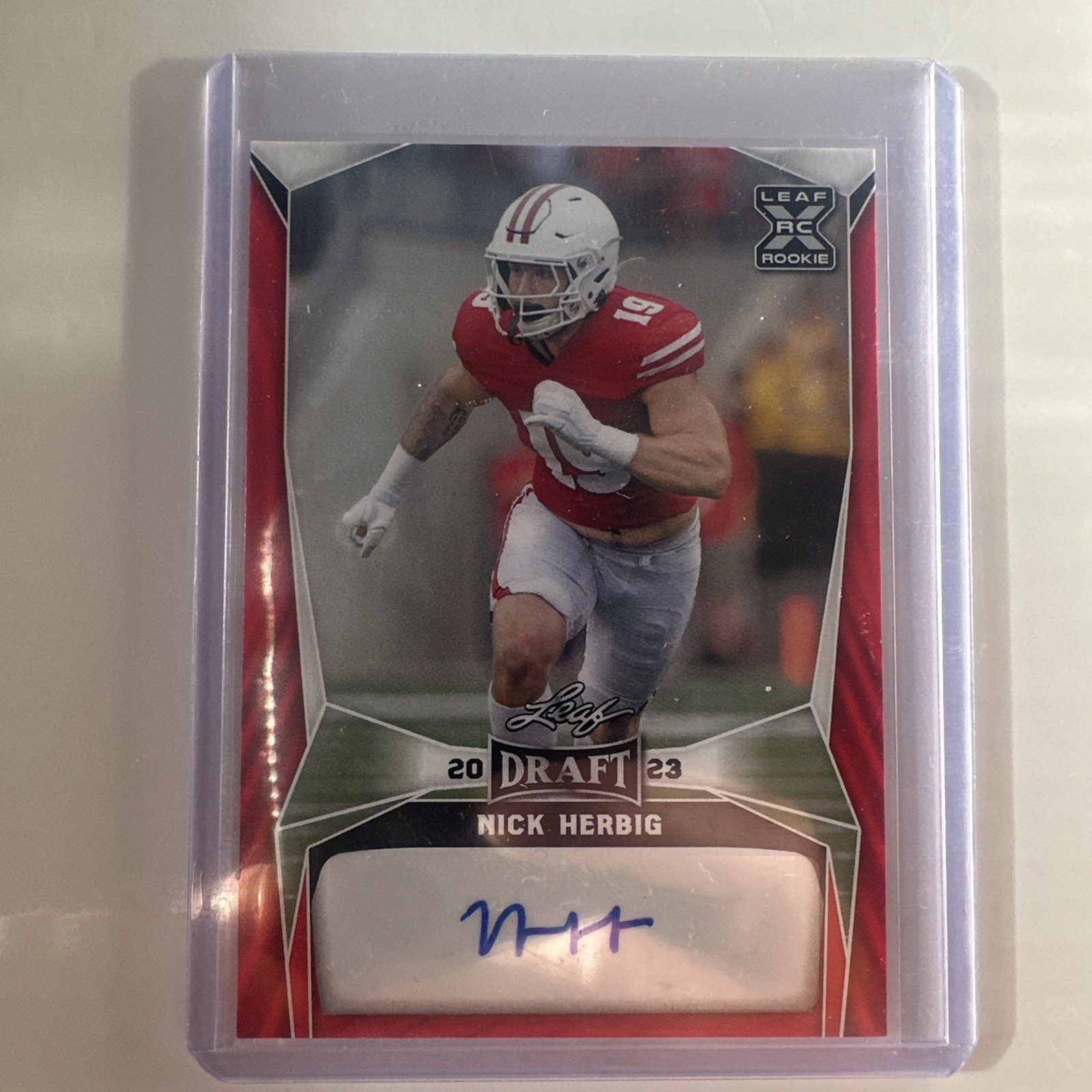 Nick Herbig Leaf Draft Autographs #NH1 Red