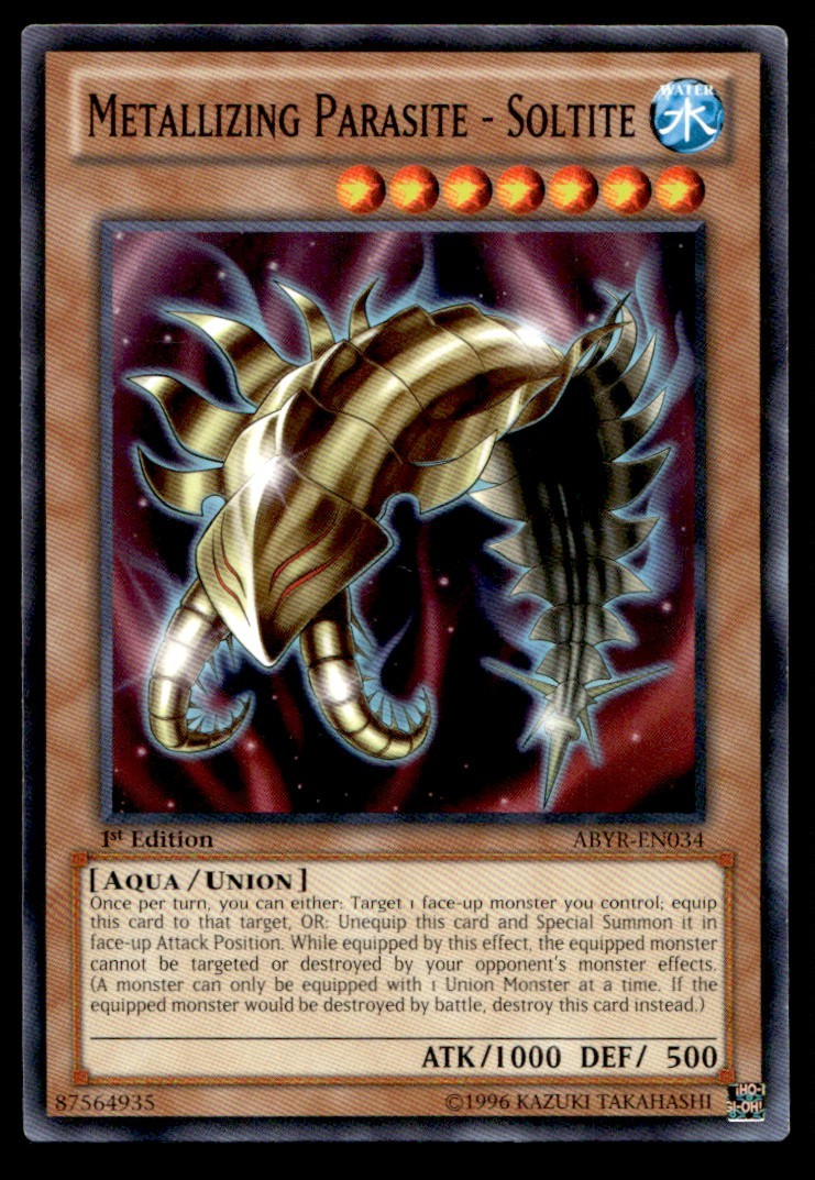Metallizing Parasite - Soltite - ABYR-EN034 - 1st Edition YuGiOh | Buy 3 Get 5 F