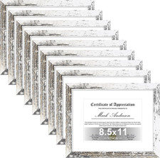 8.5X11 Picture Frames Set of 9, Shatter Resistant Plexiglass, Display 6X8 Pictur
