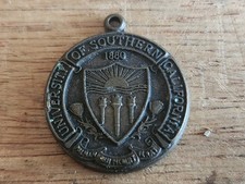 University of Southern California FOB Medal 1880 Crest Coat Of Arms USC Vtg Tiny