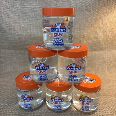 Elmers Gue Pre Made Slime Glassy Clear 8oz Tub Jar Each Lot of 6 Sealed