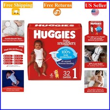 New ListingHuggies Little Snugglers Size 1 Baby Diapers 8-14 lbs 32 Count
