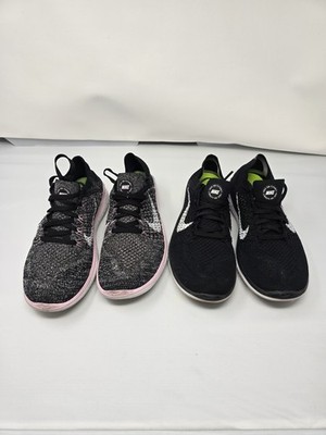 Nike Free RN Flyknit 2018 Blk Pink/blk White 942839 Women Size 8 Lot Of 2 