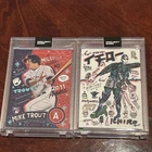 2 Card Lot Topps Project 2020 Mike Trout & Ichiro # 142 & 252 Angels Mariners