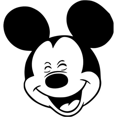 Disney Mickey Mouse Aufkleber 11cm x 12cm weiß glanz kostenloser Versand