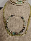 LIME GREEN Vintage Closure Beaded Necklace & BEADED BRACELETS  — photo 3