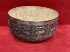 RARE ASIAN ZOOMORPHIC SILVER PLATE/SILVER ALLOY 4.5” BOWL ESTATE NAVAL OFFICER