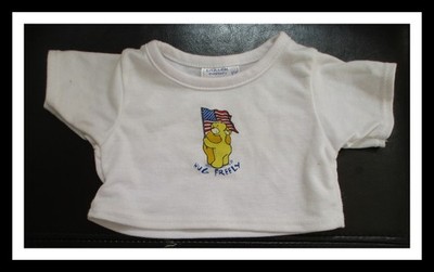 Build A Bear Workshop White Hug Freely With Flag Top Tee Shirt