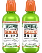 TheraBreath Fresh Breath Oral Rinse Mouthwash Mild Mint 16oz - Lot Of 2