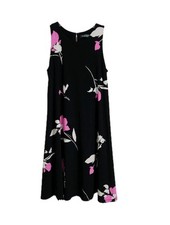 Lauren Ralph Lauren Floral Shift Dress Women’s 6 Black Pink White Keyhole EUC 