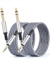 gudxfj 2 Pack 3.5mm to 6.35mm Audio Cable 1/8 to 1/4 TRS Stereo Cable Guitar ...