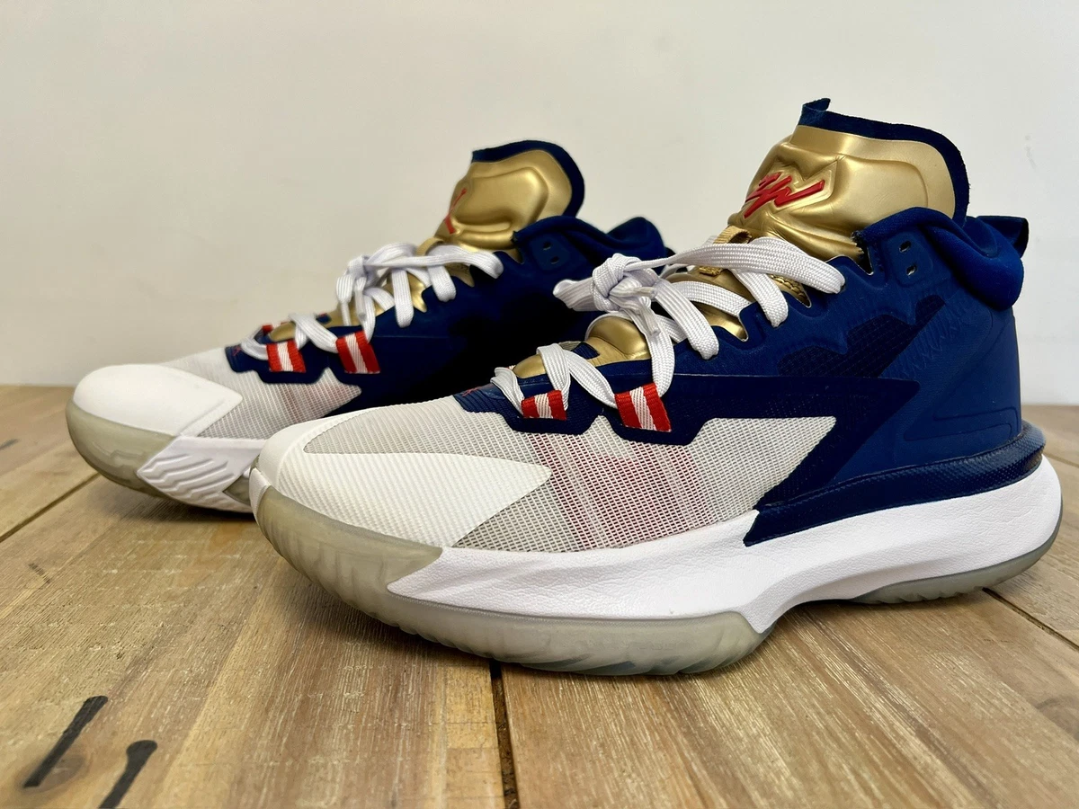 Jordan Zion Williamson\'s‎ 1 USA Basketball Shoes Men 13 Blue White Red Gold Air Jordan Zion 1 PF  main image 2