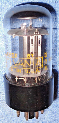 1 Sylvania 6SN7GTB Vacuum Tube - 1960's Vintage Black Plate Audio Twin Triode