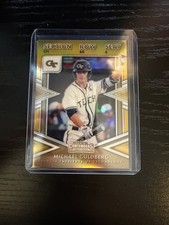 2020 Panini Elite Extra Michael Guldberg Gold Prizm Bookend /10 College Ticket