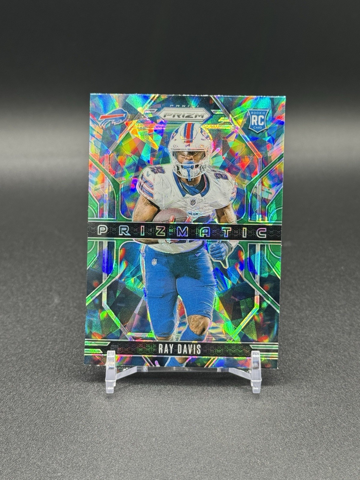2024 Panini Prizm Ray Davis RC Green Cracked Ice Prizmatic Buffalo Bills