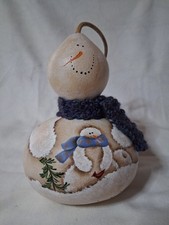 Handpainted Gourd Christmas Signed By Teresa Flatness 2006
