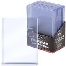 Thick Card Topload Holder | Holds Relic Patch and Jersey Cards | Protective C...