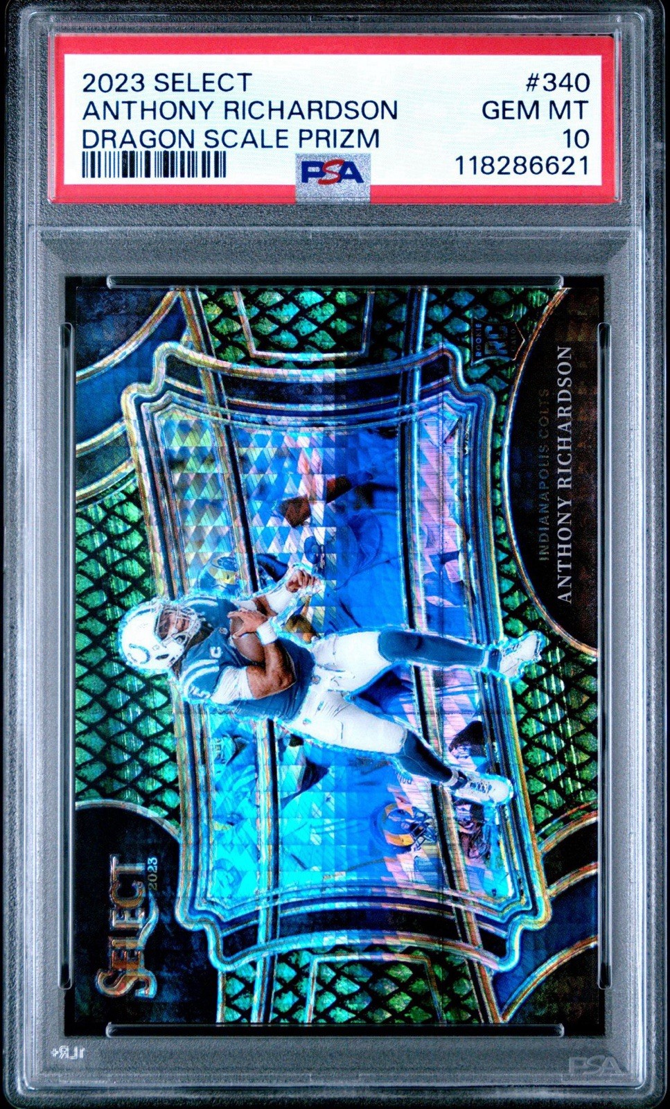 2023 Panini Select - Field Level Anthony Richardson dragon scale Psa 10 #/70