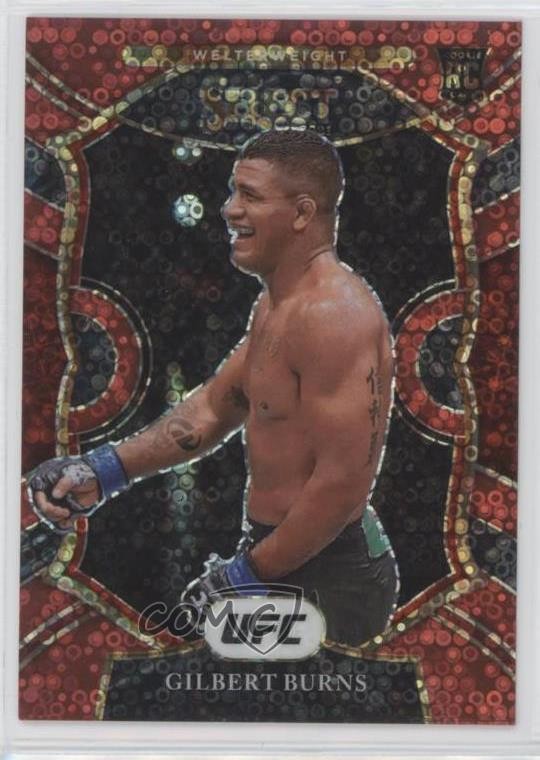 2021 Panini Select UFC Concourse Red Disco Prizm 108/199 Gilbert Burns #34 0zz3