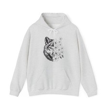 Wolf Hoodie, Wolf Face Floral Animals Wolves Lovers Women Men Hoodie