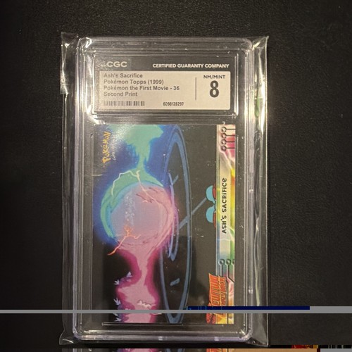 Topps 1999 Pokémon the First Movie #36 Ash's Sacrifice Second Print CGC 8