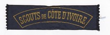 AFRICA SCOUTS DE COTE D IVOIRE  SCOUTS OF IVORY COAST NATIONAL SCOUT STRIP PATCH