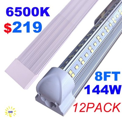8FT LED Tube Light Bulb 8 Feet LED Shop Light 6500K Led Bulb 12PCS Strip Lights