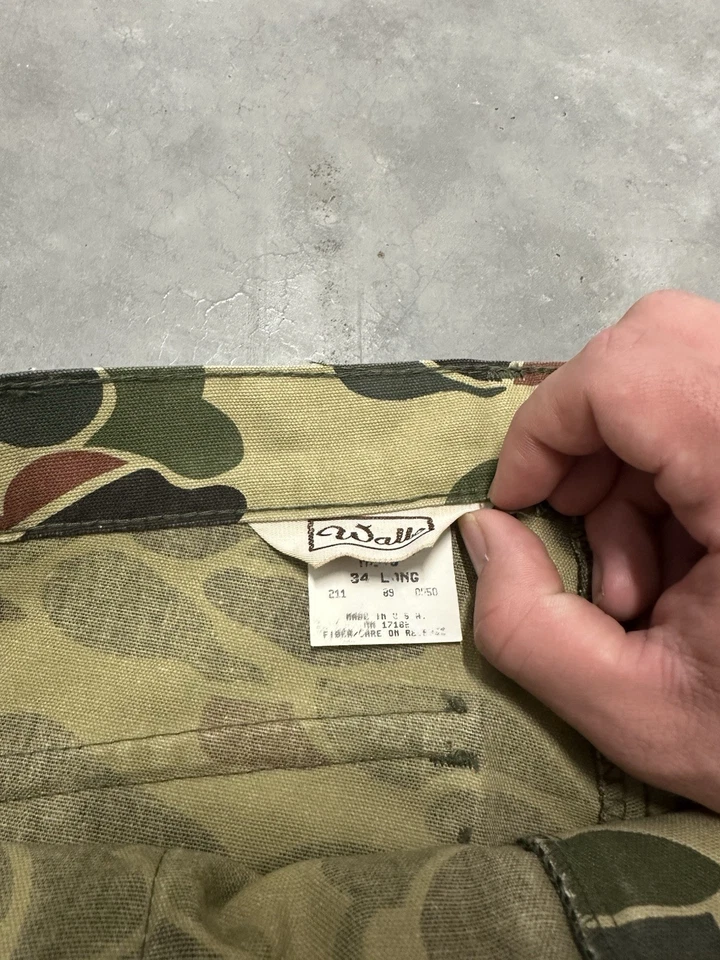 Vintage 80’s Walls Duck Camo Hunting Pants Size 34 Long Made In USA - Image 4 of 4