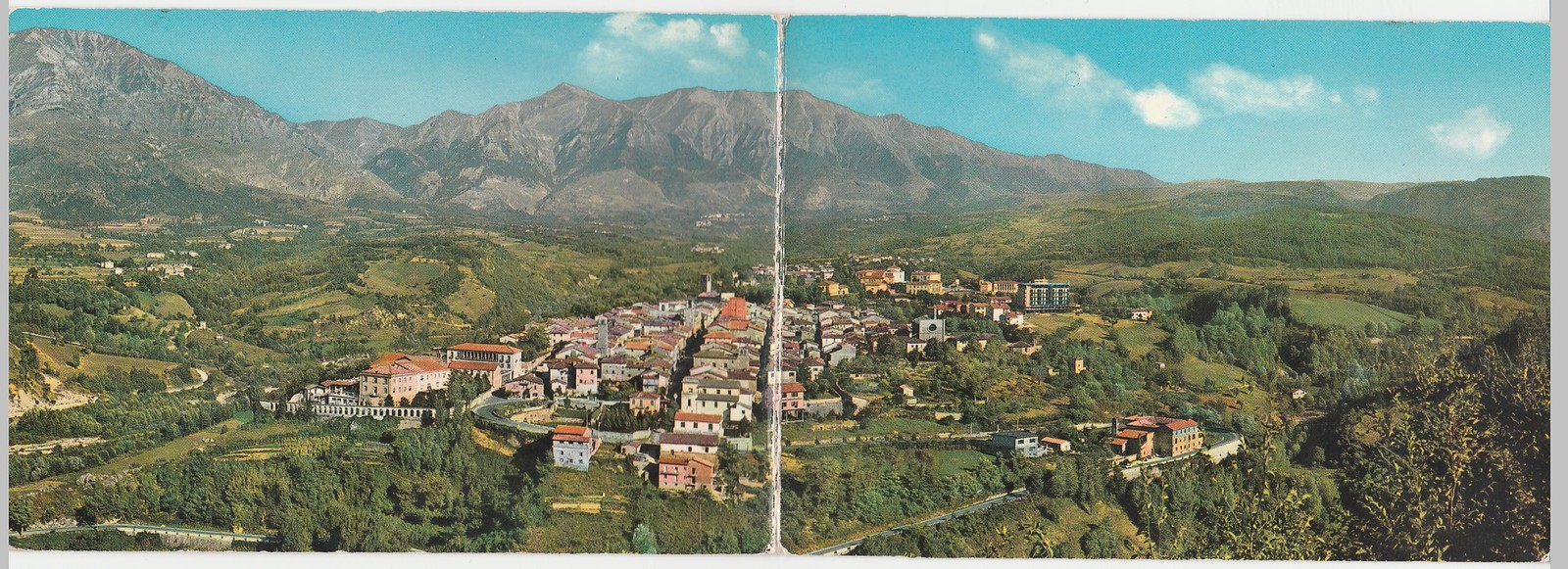 AMATRICE - RIETI - PANORAMA - CARTOLINA DOPPIA - VIAGG. 1966 -37309-