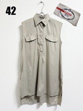PRADA Military Shirt Dress Size 42 Beige Sleeveless Excellent Condition