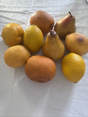 9 Piece Realistic Fruit Faux Fruit Oranges Pears Lemons 