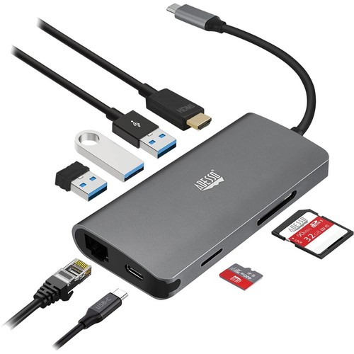 Adesso 8-in-1 USB-C Multi-Port Docking Station (TAA Compliant) - Picture 5 of 9