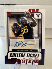 2021 Contenders Draft Picks Darius Stills Ticket Auto Red RC WVU FOOTBALL