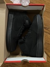 Big Kid's Nike Court Borough Mid 2 GS Black/Black-Black CW5867001 Size 5.5