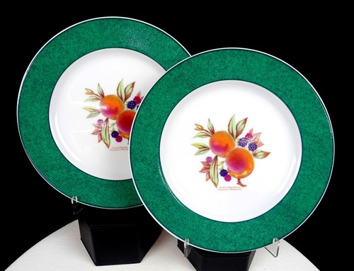 Royal Worcester Evesham Green 2 Pc Vintage 8 3/8" Accent Salad Plates 1961-2015