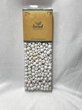 Bead Design Co 3.17oz White Dyed Wooden Beads for Jewelry Making Crafting New