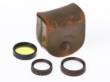 Rolleiflex Leather Filter Case w 2 Carl Zeiss  1 Rollei Filters 1932-35 Germany