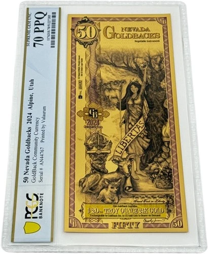 2024 Nevada 50 Goldback PCGS 70 (Libertas, Liberty)