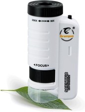 60X-200X Mini Pocket Microscope for Kids Adults, Protable Handheld Microscope