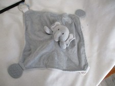 MODERN BABY ELEPHANT SUPER SOFT LOVEY SECURITY BLANKET RATTLE TEETHER 13" gray