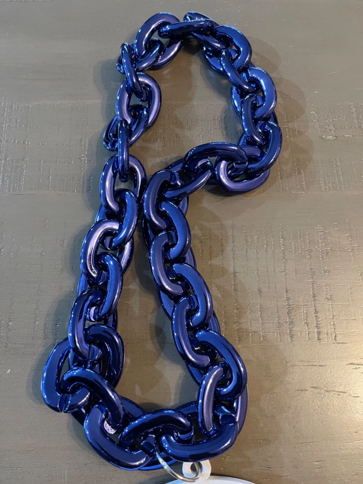 TORONTO BLUE JAYS MLB BIG CHAIN LOGO BIG PLASTIC NECKLACE BLUE FOAM LOGO NEW - Image 3 of 3