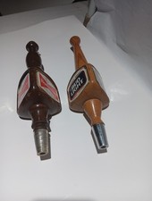 2 VINTAGE WOOD BUDWEISER/BUD LT 3 SIDED BEER TAP  HANDLES