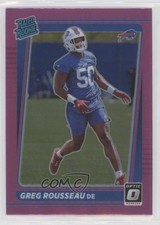 2021 Panini Donruss Rated Rookie Optic Holo Pink Preview Greg Rousseau f1i