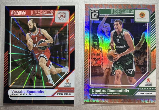 2024-25 Donruss Euroleague Vassilis Spanoulis BLACK LASER 1/1 GOAT of Euroleague
