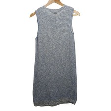 Absolutely Creative Worldwide Women's Small Sweater Dress Sleeveless Blue White