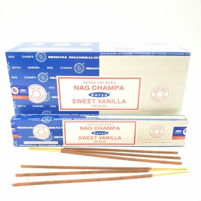 Satya Combo Serie - Nag Champa & Sweet Vanilla Räucherstäbchen   Die Verschm