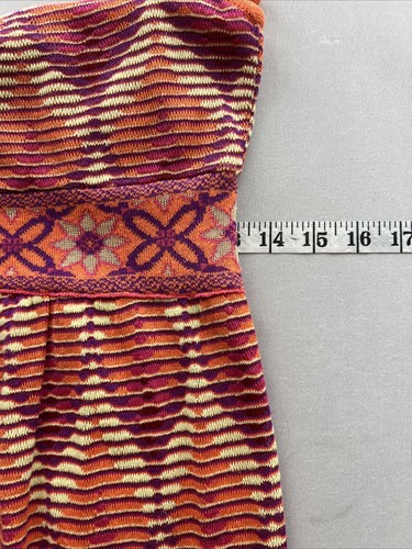 Cecilia Prado Anthropologie Dress Womens Medium Orange Multi Textured Sleeveless - Picture 7 of 9