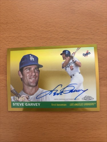 2025 Topps Chrome Platinum Steve Garvey Gold Parallel Auto 28/50 SP LA Dodgers