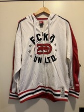 Ecko Unltd Zip Up Hoodie Mens Medium Y2K Red White Big Logo Track Jacket 2000s