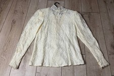 Gunne Sax Jessica McClintock Vintage Ivory Lace Victorian Blouse Size 6